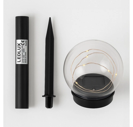 Lampa Solarna Ogrodowa LED Wbijana Ozdobna Dymiona Kulka Kula Szpikulec LSOL-049 LEDLUX