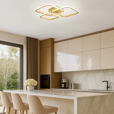 Lampa Sufitowa LED Wisząca nowoczesna żyrandol plafon 30W biała neutralna LX-957 GOLD