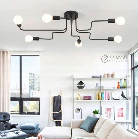 Lampa Sufitowa LX- 1108-6 Czarna 6x E27 LEDLUX