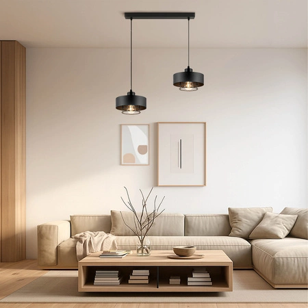 Lampa Wisząca LX- 1188 Czarna 2x E27 LEDLUX