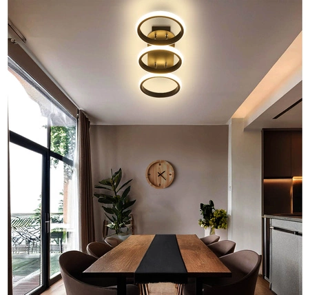 Lampa Sufitowa Wisząca LED Geometryczna LX- 954 54W+ Pilot Czarna 3000k-6000k LEDLUX