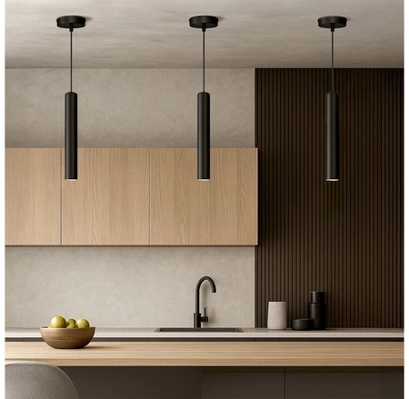 Lampa Sufitowa wisząca LED Tuba Czarna LEDLUX nowoczesna Gu10 LX-1352 Czarna 1x GU10 LEDLUX