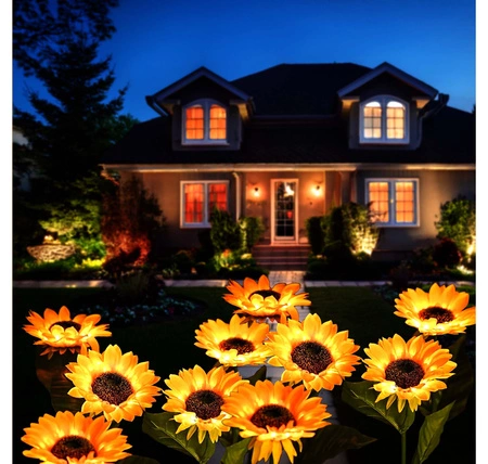 2x LAMPA SOLARNA OGRODOWA LED SŁONECZNIK Sztuczne Kwiaty Lampki Solarne LSOL-051 LEDLUX