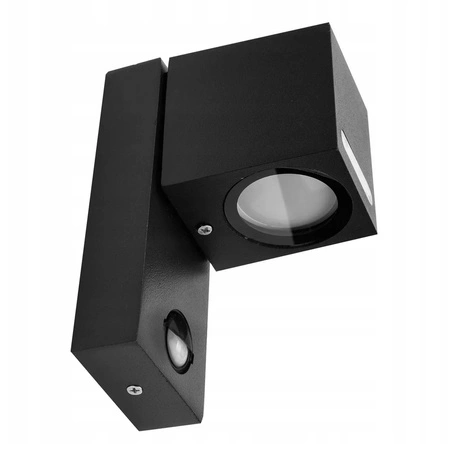 Kinkiet Ogrodowy Lampa Elewacyjna Zewnętrzna LX- 5007 Czarna Z Czujnikiem LEDLUX