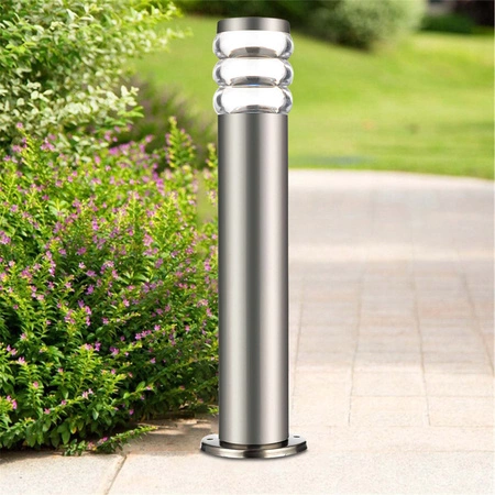 Lampa Ogrodowa Stojąca Słupek E27 LX- 700 Inox 80cm LEDLUX