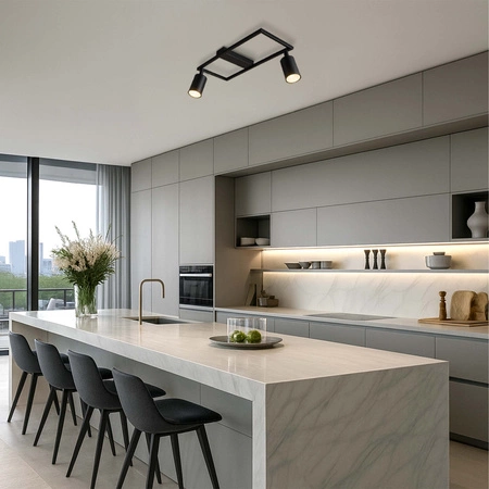 LAMPA SUFITOWA 2xGU10 czarna regulowana SPOT oprawa halogenowa natynkowaOPN-007 2x GU10 BLACK