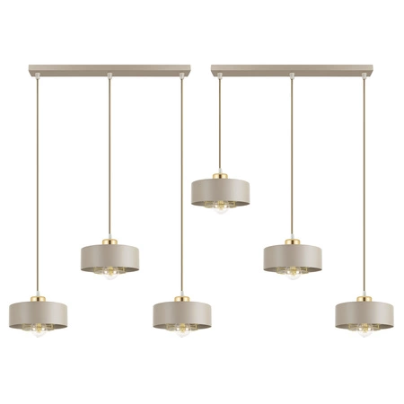 Lampa Wisząca Sufitowa Plafon Żyrandol Beżowa Ecru Kaszmir Loft Edison LX1186