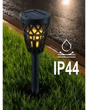 Lampa solarna ogrodowa pochodnia latarnia LED wbijana naziemna czarna LSOL-056 LEDLUX
