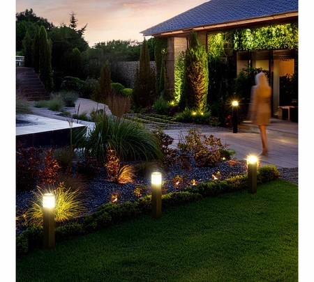 Lampa Ogrodowa Stojąca Słupek E27 LX-910 BLACK 60cm PIR LEDLUX