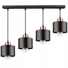 Lampa Wisząca LX- 1100 Czarna + Miedź 4x E27 LEDLUX