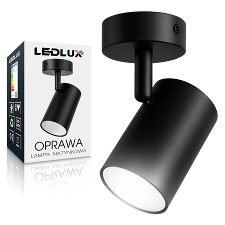 LAMPA SUFITOWA 1xGU10 czarna regulowana SPOT oprawa halogenowa natynkowa OPN-001 1x GU10 BLACK