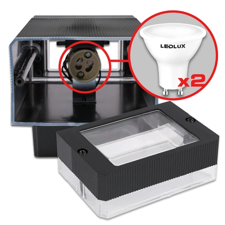 Kinkiet Ogrodowy Lampa Elewacyjna Zewnętrzna LX- 9110 Czarna LEDLUX