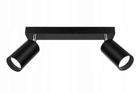 Zestaw Oprawa Sufitowa Natynkowa Reflektor Listwa LX- 8360- 2 Czarna 2x Żarówka GU10 10W biała neutralna LEDLUX