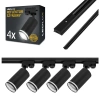 Zestaw Szyna Oświetleniowa Listwa 2m Czarna + 4x Reflektor Szynowy Spot Czarny + Pasek LEDLUX