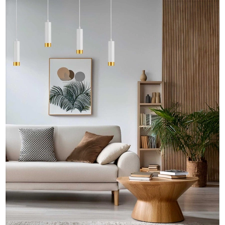 Szynoprzewód Zestaw Szyna 1m + 3x Lampa LED GU10 Biała Złota Miedziana Tuba LEDLUX