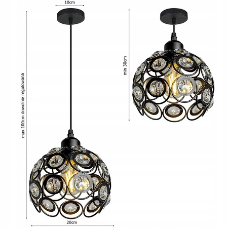 Lampa Wisząca LX- 1111 Czarna 1x E27 LEDLUX