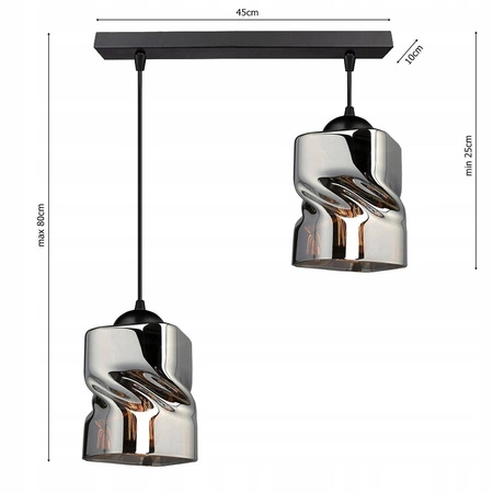 Lampa Wisząca LX- 1155 Czarna 2x E27 LEDLUX