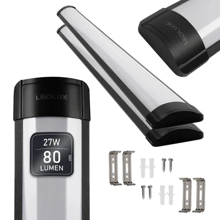 2x Plafon Lampa Sufitowa Panel SLIM 27W 90cm CZARNY NW LEDLUX