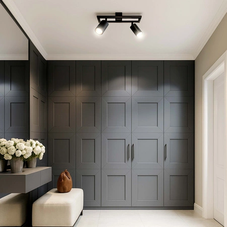 LAMPA SUFITOWA 2xGU10 czarna regulowana SPOT oprawa halogenowa natynkowaOPN-007 2x GU10 BLACK