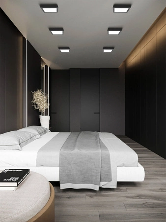 Panel LED natynkowy 18W NW czarny 17,5x17,5cm Plafon lampa sufitowa kwadrat LEDLUX