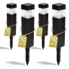 4x Lampa Solarna LED SŁUPEK OGRODOWY Czarny WBIJANY Ozdobny PREMIUM LSOL-003 LEDLUX