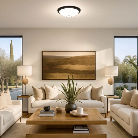 Plafon Lampa Sufitowa LP-001 PIR Czarny 2x E27 LEDLUX