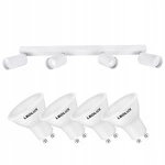 Zestaw Oprawa Sufitowa Natynkowa Reflektor Listwa LX- 8360-4 Biała + 4x Żarówka GU10 5,5W biała zimna LEDLUX