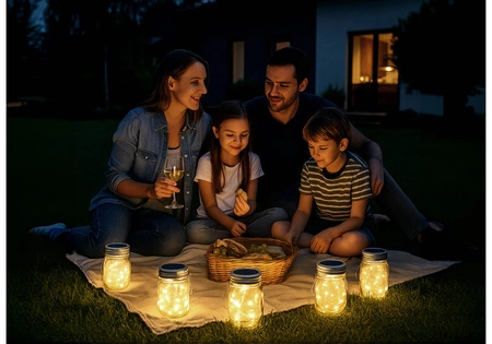 Lampa Solarna Ogrodowa LED Słoik solarny szklany Latarenka wisząca girlanda LSOL-043 LEDLUX