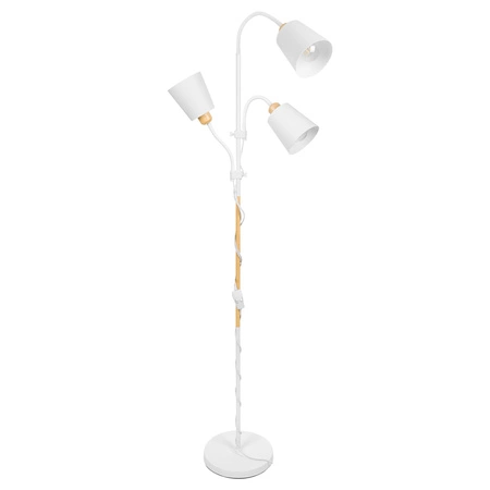 Lampa Podłogowa stojąca 3xE27 nowoczesna Czarna Regulowana do salonu Loft LPD-006 WHITE E27 LEDLUX