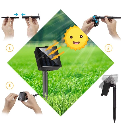 Girlanda Lampa Solarna Świetlna Ogrodowa Drucik LSOL-020 LEDLUX