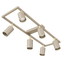 Lampa Sufitowa Plafon Ramka Kaszmir Ecru Beżowa 6x GU10 do Pokoju Sypialni OPN-010  6x GU10 BEIGE
