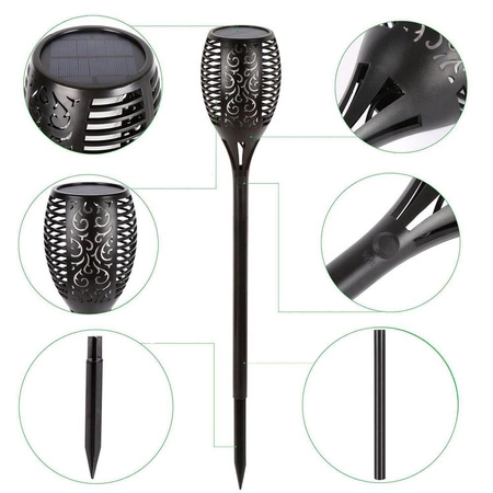 Lampa Solarna Ogrodowa Pochodnia Ogień efekt płomienia wbijana latarnia LSOL-005 LEDLUX