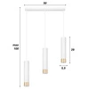 Lampa Wisząca LX-1413 Biała + Złoto 3x GU10 LEDLUX