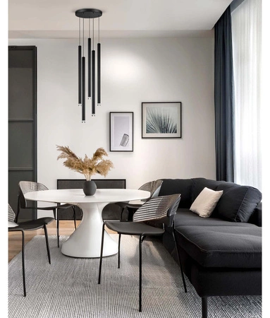 Lampa Sufitowa Wisząca Plafon Żyrandol Tuba Sopel Czarna 5x G9 Modern LX-1171 LEDLUX