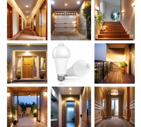 Żarówka LED E27 PIR A60 12W biała neutralna czujnik RUCHU ZMIERZCHU LEDLUX