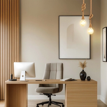 Lampa WISZĄCA sufitowa Oprawa żarówki Lina konopna BOHO 90cm SZNUR jutowy LX1435