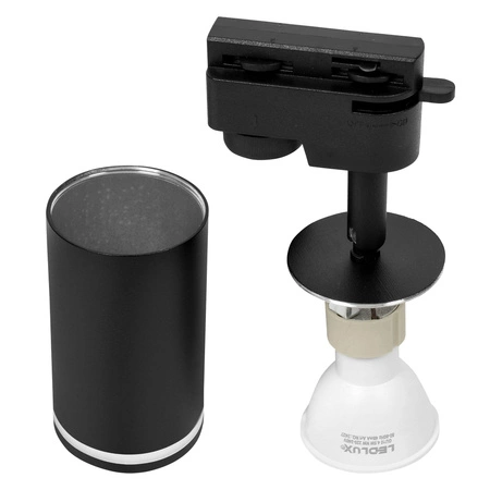 Reflektor Szynowy Spot Oprawa Na Żarówkę LX-8472 GU10 Czarny+ Pasek LEDLUX