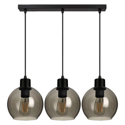 LAMPA SUFITOWA wisząca ŻYRANDOL PLAFON LED szklane kule Dymiona MODERN LX- 1141 Czarna 3x E27 LEDLUX
