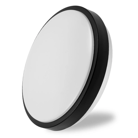 Lampa Plafon Okrągła z Czujnikiem Ruchu 2x E27 LX-924 BLACK LEDLUX