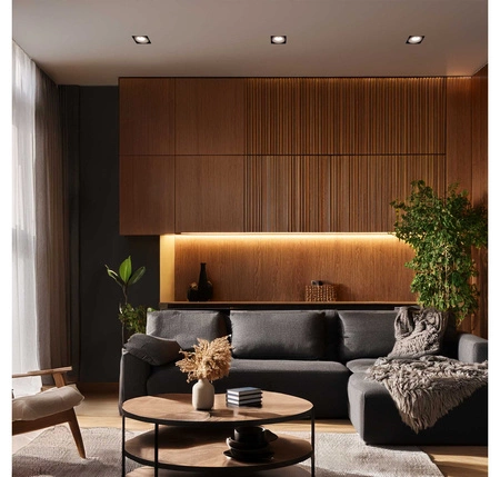 Oprawa Halogenowa Szklana Sufitowa LX- 7003 Czarna MR16 GU10 Kwadrat LEDLUX