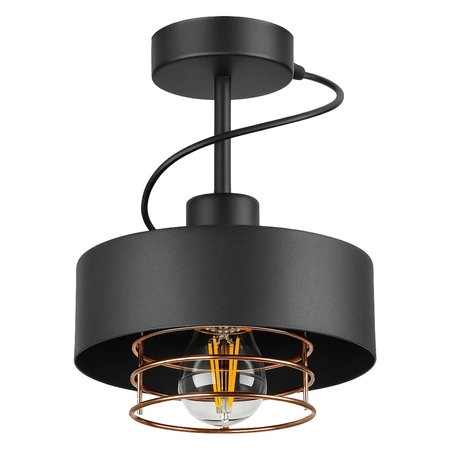 Lampa Sufitowa LX- 1259 Czarna + Miedź 1x E27 LEDLUX