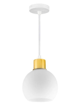 Lampa sufitowa zwis biała złota 1x E27 nowoczesna LX-1063 LEDLUX