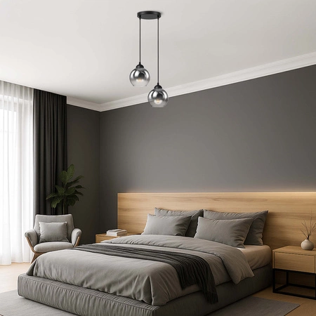 Lampa Wisząca LX- 1325 Czarna 2x E27 LEDLUX