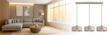 Lampa Wisząca Sufitowa Plafon Żyrandol Beżowa Ecru Kaszmir Loft Edison LX1186