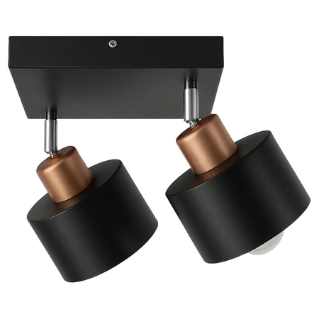 Lampa Sufitowa LX-1130 Czarna + Miedź 2x E27 LEDLUX