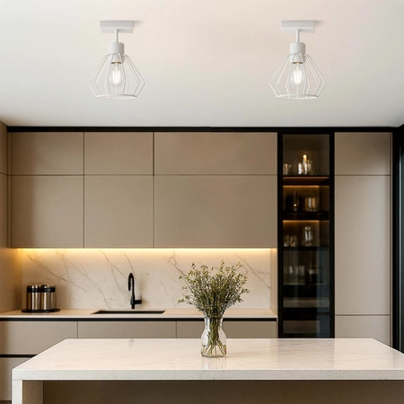 LAMPA SUFITOWA LED Wisząca Biała LOFT Modern do salonu Premium LX1021