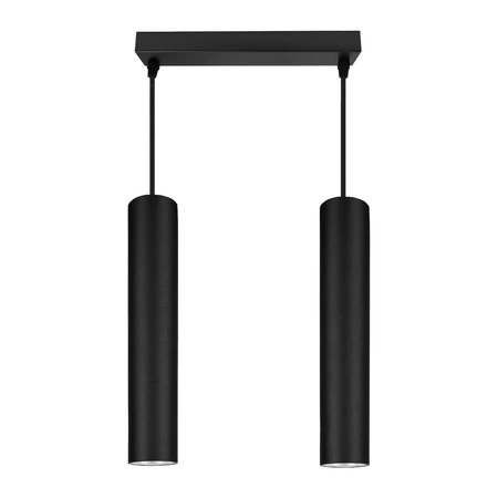 Lampa Sufitowa Wisząca Żyrandol Plafon Tuba Tuby metalowa Czarna LED LX-1351 Czarna 2x GU10 LEDLUX