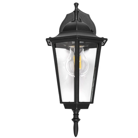 Kinkiet Ogrodowy Lampa Elewacyjna Zewnętrzna Latarnia LEL-0001 Czarny LEDLUX