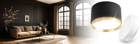 OPRAWA NATYNKOWA Sufitowa HALOGENOWA TUBA LED GX53 Walec SPOT Nowoczesna Czarna OPN-017