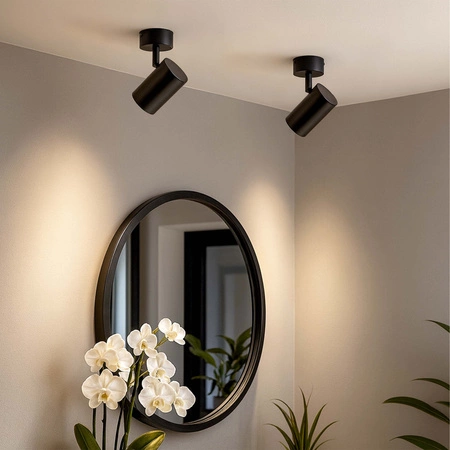 LAMPA SUFITOWA 1xGU10 czarna regulowana SPOT oprawa halogenowa natynkowa OPN-001 1x GU10 BLACK